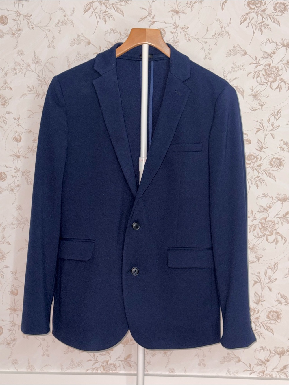 jf j.ferrar Navy Two-Button Sport Coat